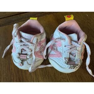 Build-A-Bear Skechers Pink & White Lace-Up Sneakers with Flower Charm